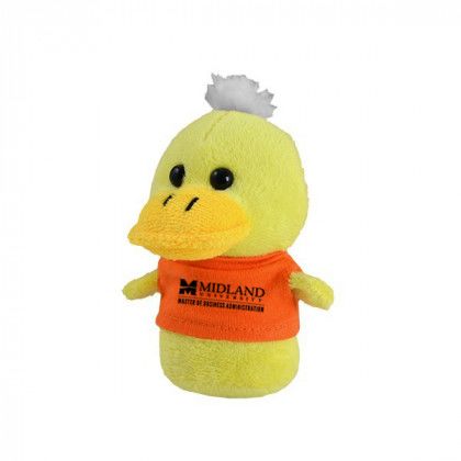 Shorties Business Logo Imprinted Mini Stuffed Animals with Shirts - Duck